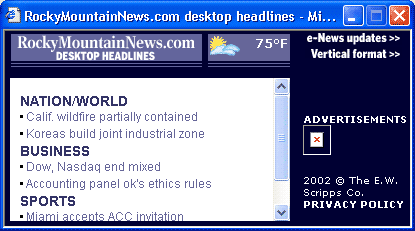 A screenshot of a popup window that Internet Explorer renders as intended with a header and the content visible